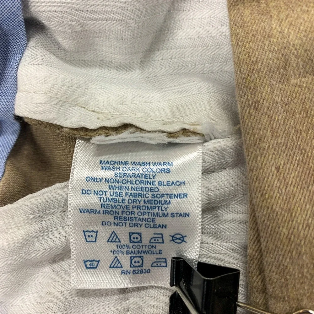 Lands End Pants Mens 34 Tan Traditional‎ Fit Straight Chino Business Casual Work